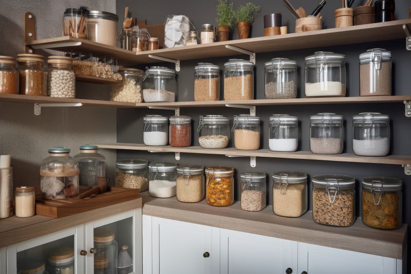 Organized Pantry Shelves