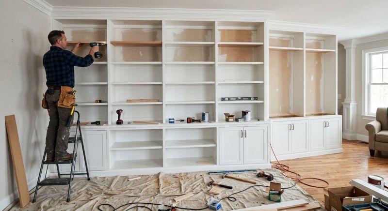 Custom Bookcase Installation in Winston Salem, NC